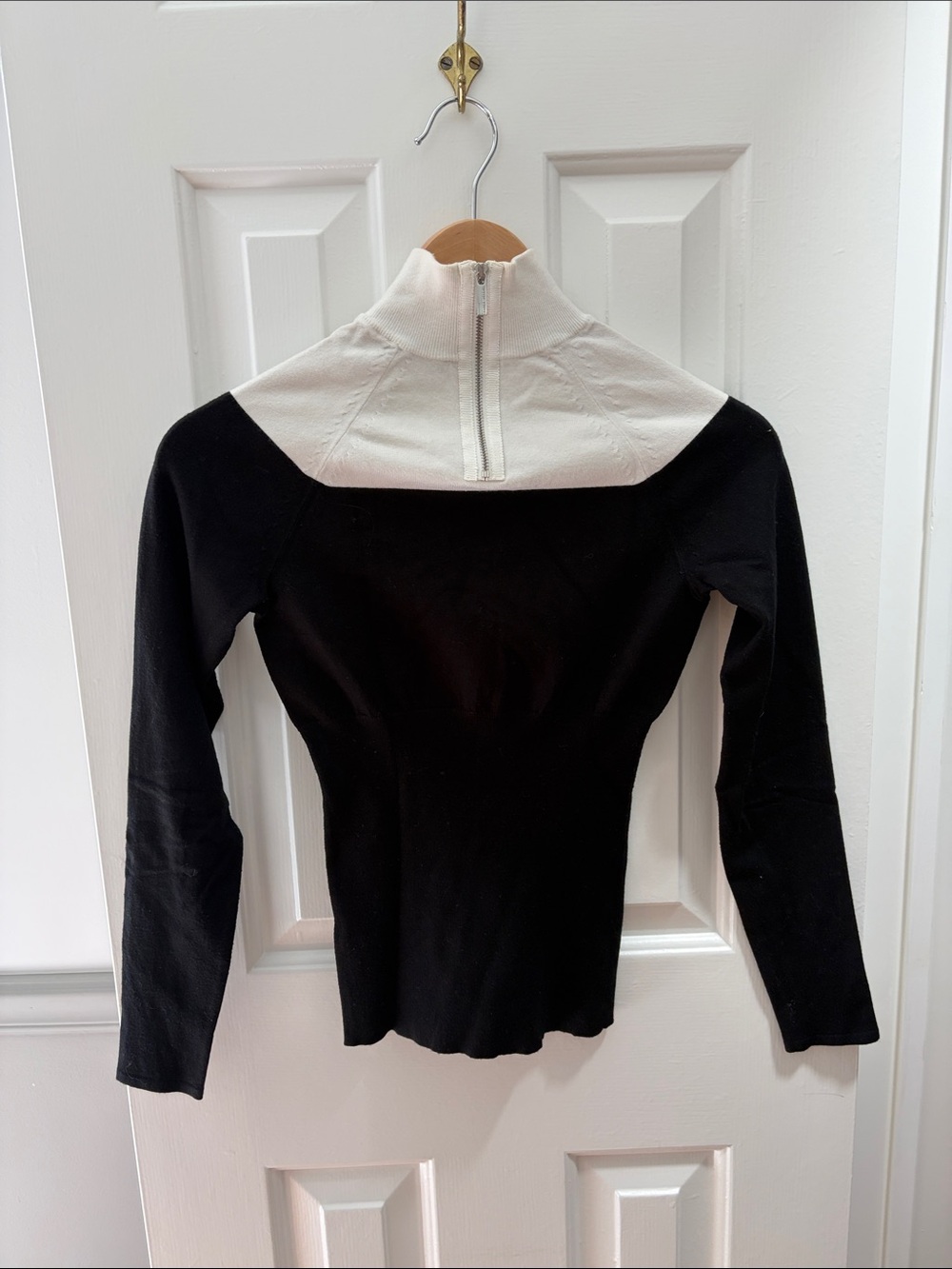 Karen Millen Zip Up Black and White Shirt